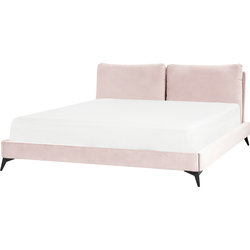 MELLE  - Tweepersoonsbed - Pastelroze - 180 x 200 cm - Fluweel