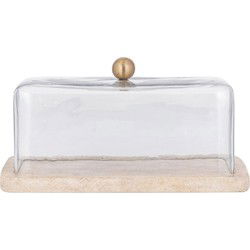 PTMD Opbergbox Lyron - 29x14x15 cm - Glas - Naturel