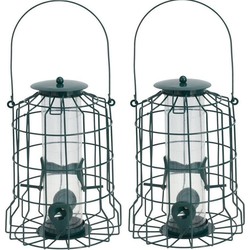 2x Vogel voederkooi voor in de tuin kleine vogels 26 cm - Vogelvoederhuisjes