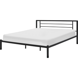 Beliani CUSSET - Tweepersoonsbed-Zwart-Staal