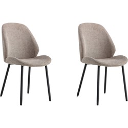 Lewis & Loft Eetkamerstoelen Lola - Polyester - Staal - Grijs - Set van 2