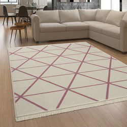 Laagpolig Skalima Scandi Kelim - Roze - 200x280 cm