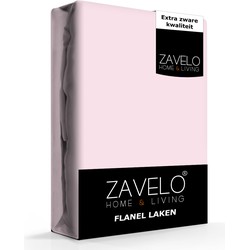 Zavelo Flanel Laken Roze-1-persoons (180x290 cm)