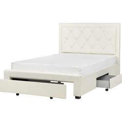 Beliani LIEVIN - Tweepersoonsbed-Beige-Fluweel