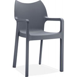 Design terrasstoel VIVA 57x53x84 cm Grijs