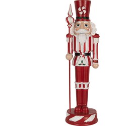 Clayre & Eef Kerstdecoratie Beeld Notenkraker 61 cm Rood Polyresin Kerstfiguren