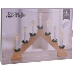 Christmas Decoration kaarsenbrug - 41 x 6 x 29,5 cm - hout -A‚i¿½ 7 LEDS - kerstverlichting figuur