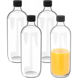Glazen flessen met schroefdop - 4x - 1000 ml - Weckflessen - Karaffen