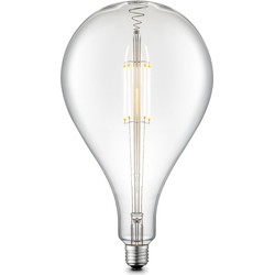 Edison Vintage LED filament lichtbron Carbon - Helder - G160 Ovaal - Retro LED lamp - 16/16/29cm - geschikt voor E27 fitting - Dimbaar - 4W 440lm 3000K - warm wit licht