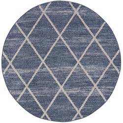 Felta Modern Blauw vloerkleed - Laagpolig / Geruit