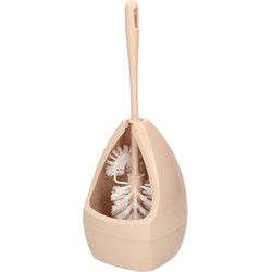 Buemag Toiletborstel - beige - met randreiniger en houder - 39 cm - Toiletborstels