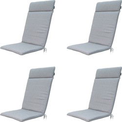 Madison -  Tuinstoelkussen Hoge Rug Napels grey - Ca. 120x50 cm - Set van 4