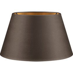 Fluweel - Velvet Lampenkap - Conisch - Grey + goud - Luxe stijl - ø30 x 17 cm - E27 fitting - voor tafellampen - voor woonkamer en eetkamer