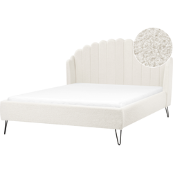 AMBILLOU - Tweepersoonsbed - Gebroken wit - 160 x 200 cm - Bouclé