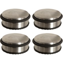 5x Stuks ronde deurstopper 10 x 4,5 cm van metaal - Deurstoppers