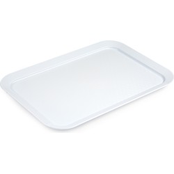 Plasticforte dienblad/serveerblad - Kunststof - 37 x 26 cm - wit - kopjes en glazen tray - Dienbladen