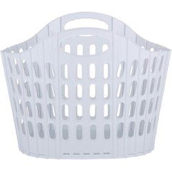 Flexibele wasmand - wit - 35 liter - kunststof - 49 x 35 x 38 cm - opbergen - Wasmanden
