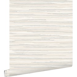 ESTAhome behang geweven motief beige - 53 cm x 10,05 m - 148617