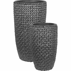 Beliani CEDRUS - Bloempot voor binnen-Zwart-PE rotan
