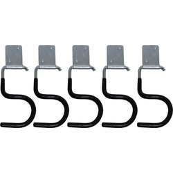 Gereedschapshaken - 5x stuks - ophanghaken - metaal - incl. schroeven - Tuingereedschap