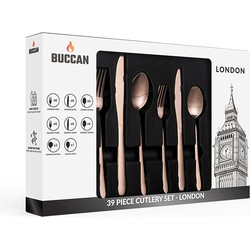 Buccan - Bestekset - London - 39 delig - Roségoud