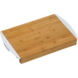 1x Rechthoekige bamboe houten snijplanken 25 x 41 cm met containers - Snijplanken