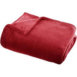 Atmosphera Plaid deken - rood - polyester - 125 x 150 cm - Plaids