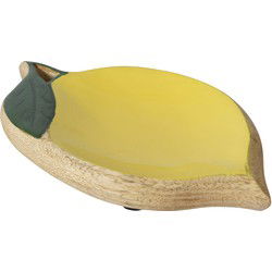 Decobord mangohout l12b2h20 cm geel
