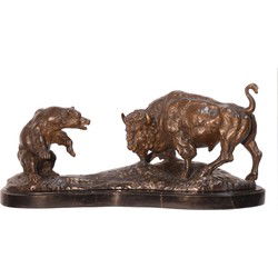 BRONZEN BEELD VAN DE STIER EN DE BEER