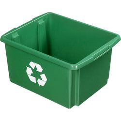 Sunware Opslagbox - kunststof - 32 L - groen - 45 x 36 x 24 cm - Opbergbox