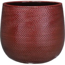 Mica Decorations Plantenpot - bordeaux rood - keramiek - 19x21 cm - Plantenpotten