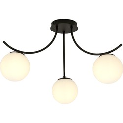 moderne plafondlamp Fontana Zwart 3-lichts