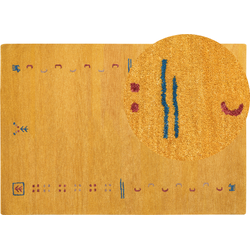 AKALAN - Modern vloerkleed - Geel - 160 x 230 cm - Wol
