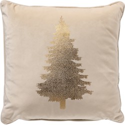 Geen merk TREE - Kussenhoes 45x45 cm - Kerst - Whisper White - wit - Dutch Decor kerst collectie