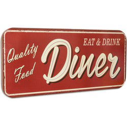 Blikken muurplaat "Diner"