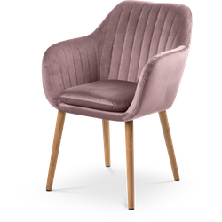 Djura velvet eetkamerstoel roze