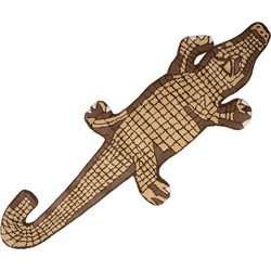 Clayre & Eef Vloerkleed Krokodil 152x54 cm Bruin Wol Tapijt