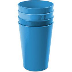 Hega onbreekbare drinkglazen - 4x - kunststof - blauw - 300 ml - Drinkglazen