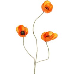 Papaver oranje klaproos 50 cm kunstbloem zijde nepbloem - Driesprong Collection