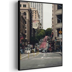 Muurwerken Akoestisch Schilderij - San Francisco City - Geluidsdempend Wandpaneel - Wanddecoratie - Geluidsisolatie - BASIC (AW 0.65) XXL (107X150)