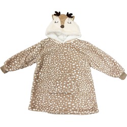 Textino BAMBI Oversized Hoodie voor kinderen - 45x60 cm - Hoodie & deken in één - met capuchon - Hazelnut - lichtbruin - Textino