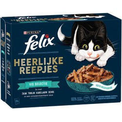 Heerlijke reepjes vis selectie 12x80g kattenvoer - Felix