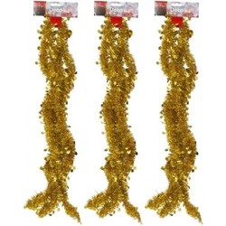 3x Gouden kerstboom slingers 270 cm - Kerstslingers