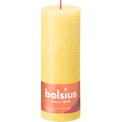 Rustiek stompkaars shine 190/68 sunny yellow - Bolsius