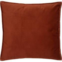 Atmosphera Bank/sierkussens huiskamer Sophia - 45 x 45 cm - Terracotta - polyester - met rits - Sierkussens