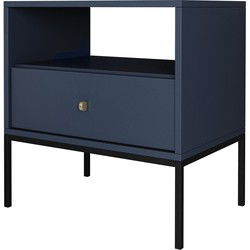 Meubella - Nachtkastje Moreno - Blauw - 54 cm