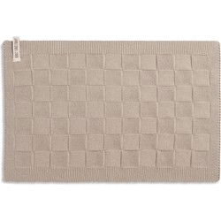 Knit Factory Gebreide Placemat - Onderlegger Uni - Linnen - 50x30 cm