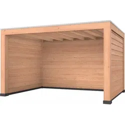 Douglas overkapping, 400 x 300 cm, met achterwand en twee zijwanden, Westwood Robuust