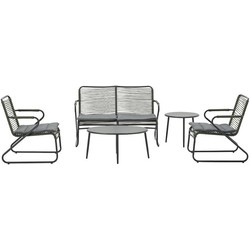 Mason loungeset vijfdelig grijs - mosgroen