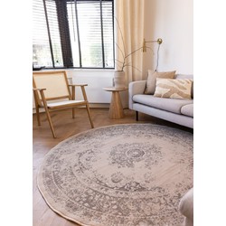 Rond Vintage Vloerkleed Keshan zand/beige - Polypropyleen - Rond 120 Ø - (S)